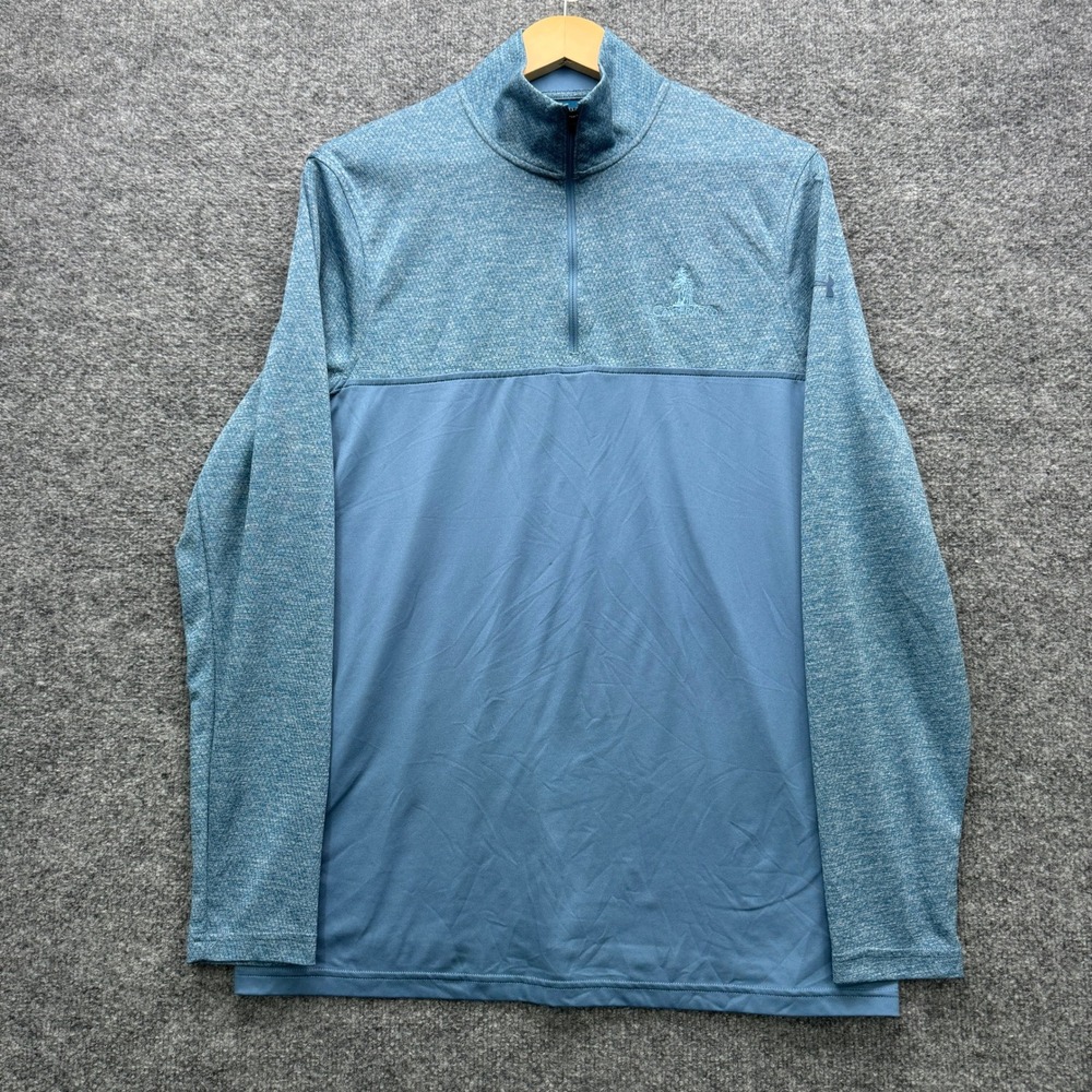 Under Armour Canterwood 1/4 Zip Pullover Mens M Blue Long Sleeve Golf Athletic